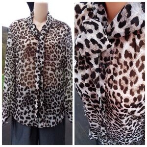 Joe’s Sexy Cheetah Print Natural Dress Shirt M NWT